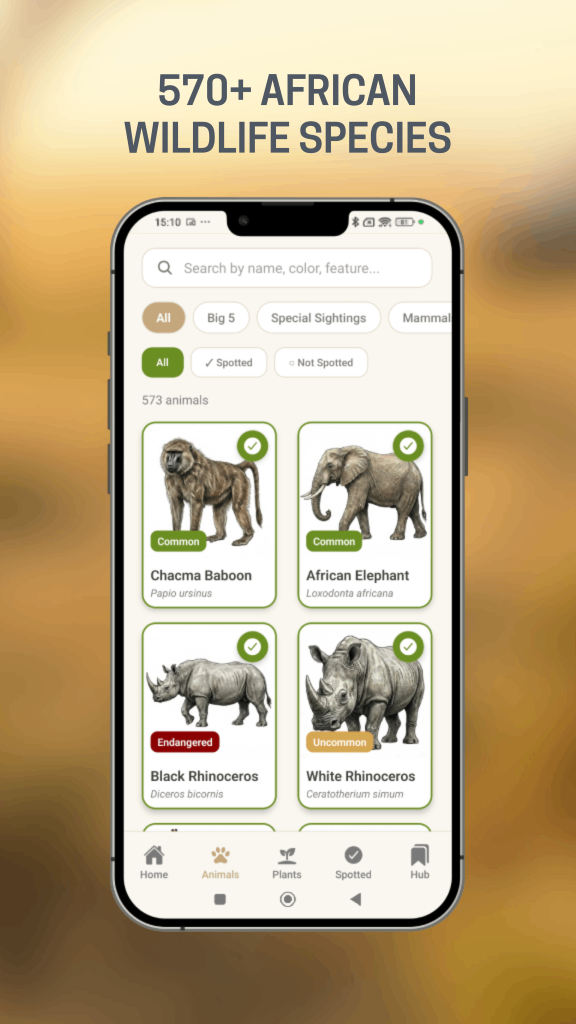 Kruger Companion App — Wildlife field guide with bird and mammal identification
