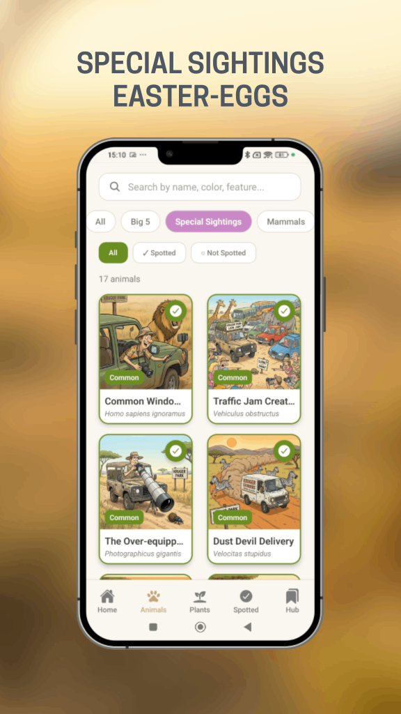 Kruger Companion App — Wildlife logging for conservation data